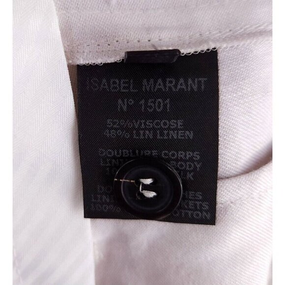 Isabel Marant Silk Lined Linen Blend Pants Size 40 US 10 Womens Gray - Picture 11 of 12